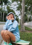 Everything Comes in Waves Hoodie in Blue