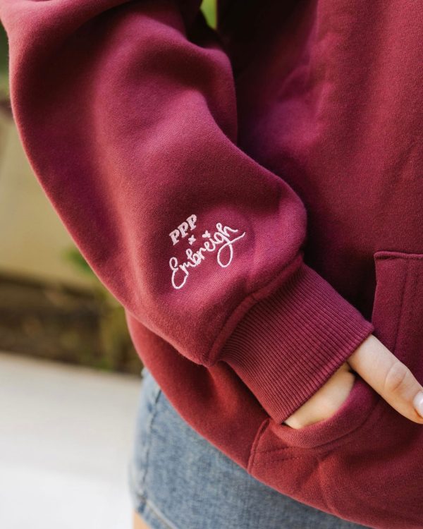 Live in the Moment Hoodie in Cherry