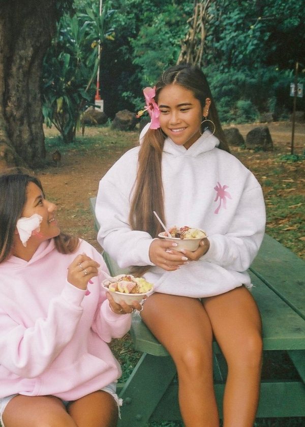 Hawaii Hibiscus Hoodie in Heather Cloud